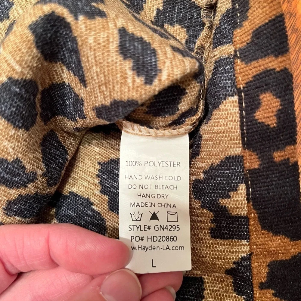 Hayden Girls Corduroy Leopard Overall Dress Size L (age 11/12)